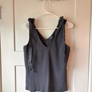 Gray Tank Top with Bow Straps